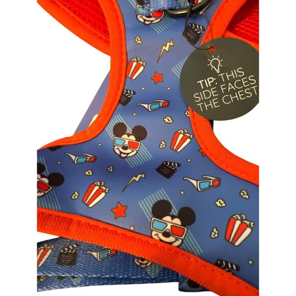 Disney Sassy Woof Dog Harness Mickey Mouse Adjustable Blue Red Popcorn Size S NW - Picture 3 of 6
